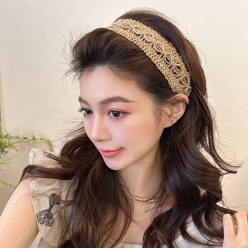 Böhmisches Strand-Webstirnband Damen Breitkrempig Handgewebter Haarreif Reise Urlaubs-Kopfschmuck-Accessoires