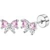 1 Pair Hypoallergenic Screw Back Stud Earrings For Women Surgical Steel Hoop Butterfly Star Dangle Earrings Set 20G