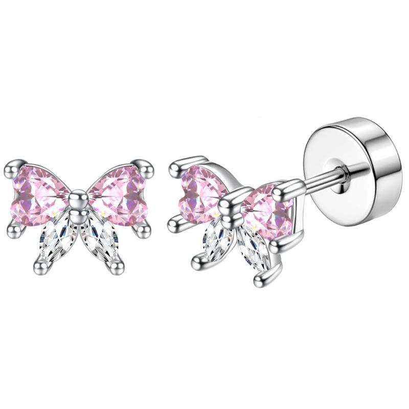 1 Pair Hypoallergenic Screw Back Stud Earrings For Women Surgical Steel Hoop Butterfly Star Dangle Earrings Set 20G