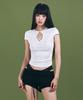 Peullijeunopallou Bomi Shirring Short Sleeve Top (White)