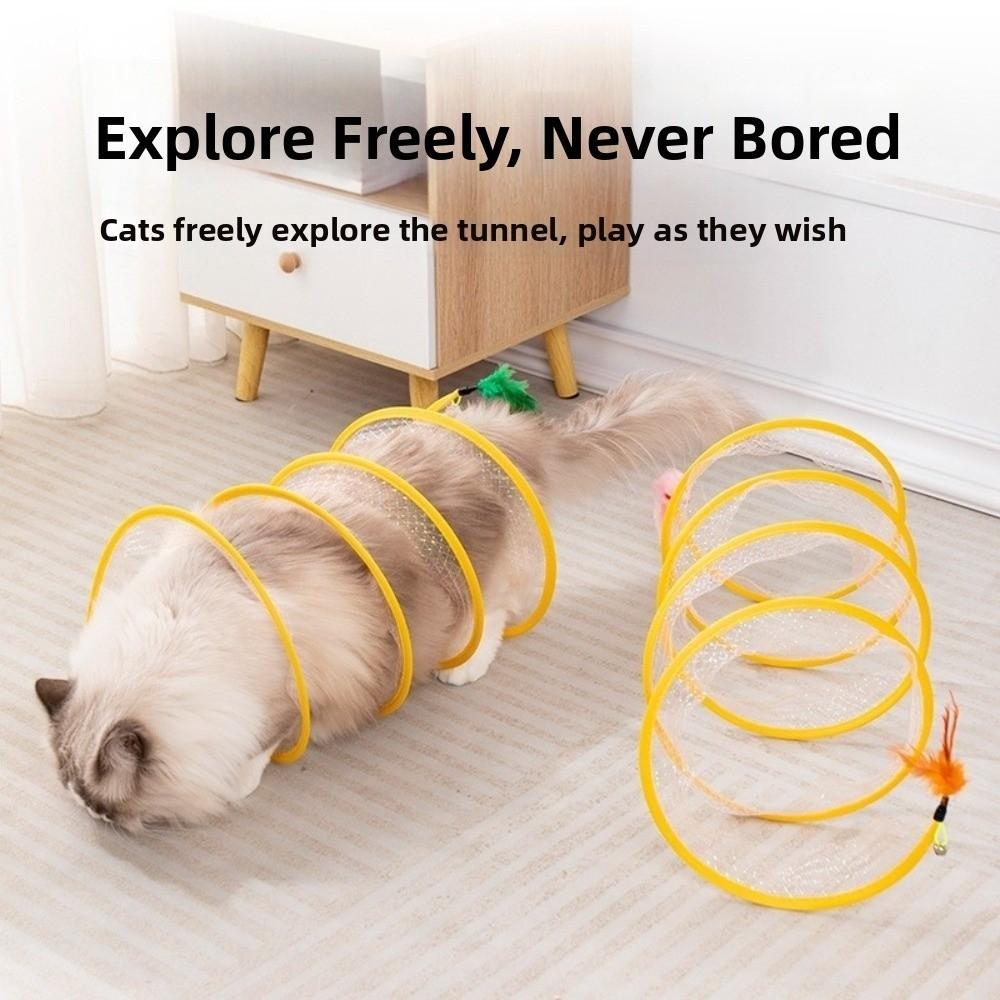 Portable Cat Tunnel Tube Elastic Foldable Cat Play Tunnel Interactive Cat Toy  Pet Supplies