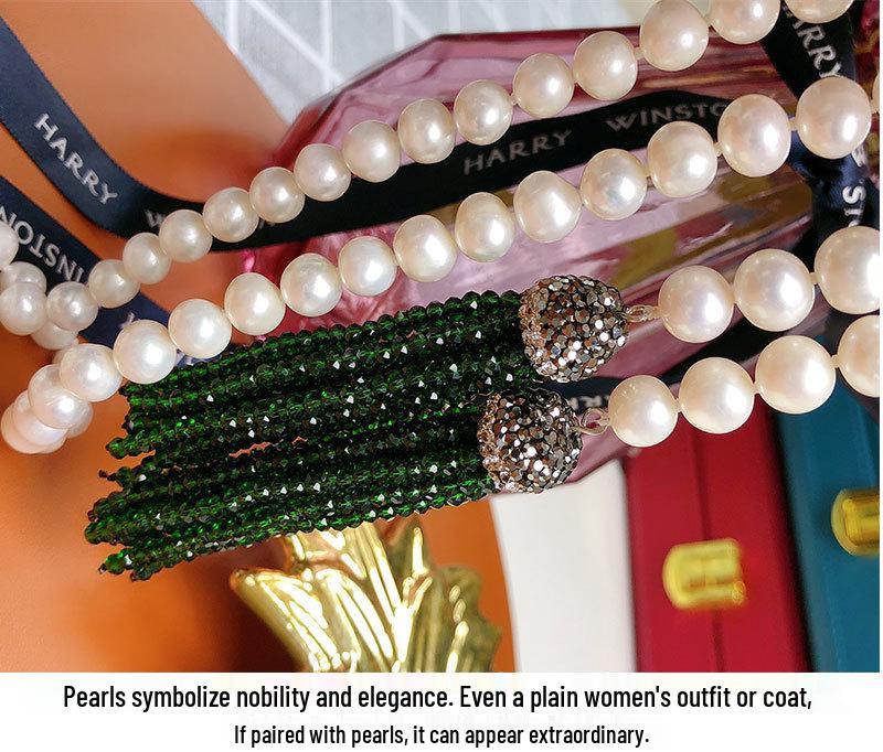 Cultured Pearl Versatile Sweater Chain Necklace - Exquisite Fashion Accessory for Elegant Looks