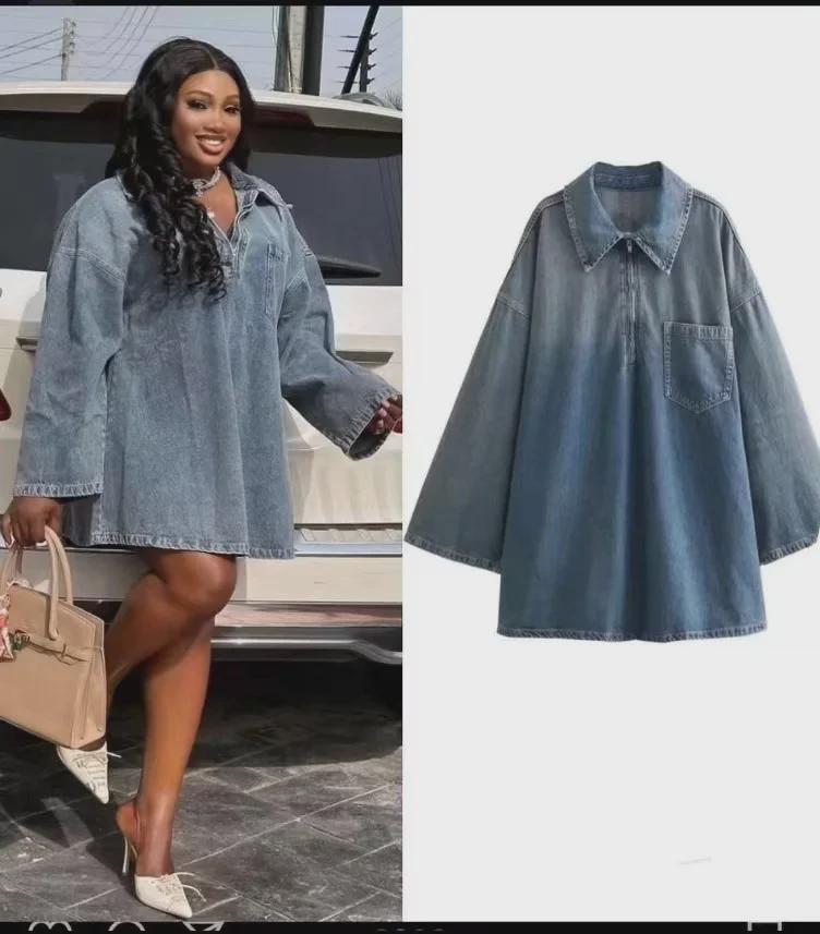 Women's Versatile Lapel Denim Dress - Simple & Fashionable