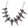 Les Trésors De Lily [N8809] - Designer Necklace 'Paradis Floral' Black Red
