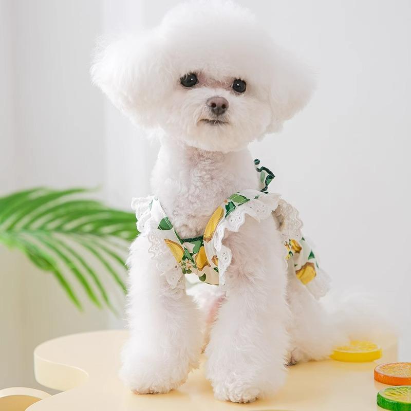 Spring and Summer Puppy Dog Clothes Thin Breathable Suspender Skirt Cat Small Dog Teddy Pet Dress