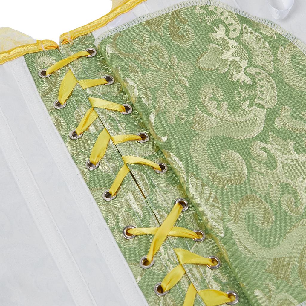 Women Lace Corset, Waist Shaping Slim Fishbone Bandage Drawstrings Sexy Floral Wedding Party Belt
