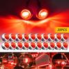 3/4" Round Red LED Marker Side Light W/Chrome Stailness for Base Truck Trailer R