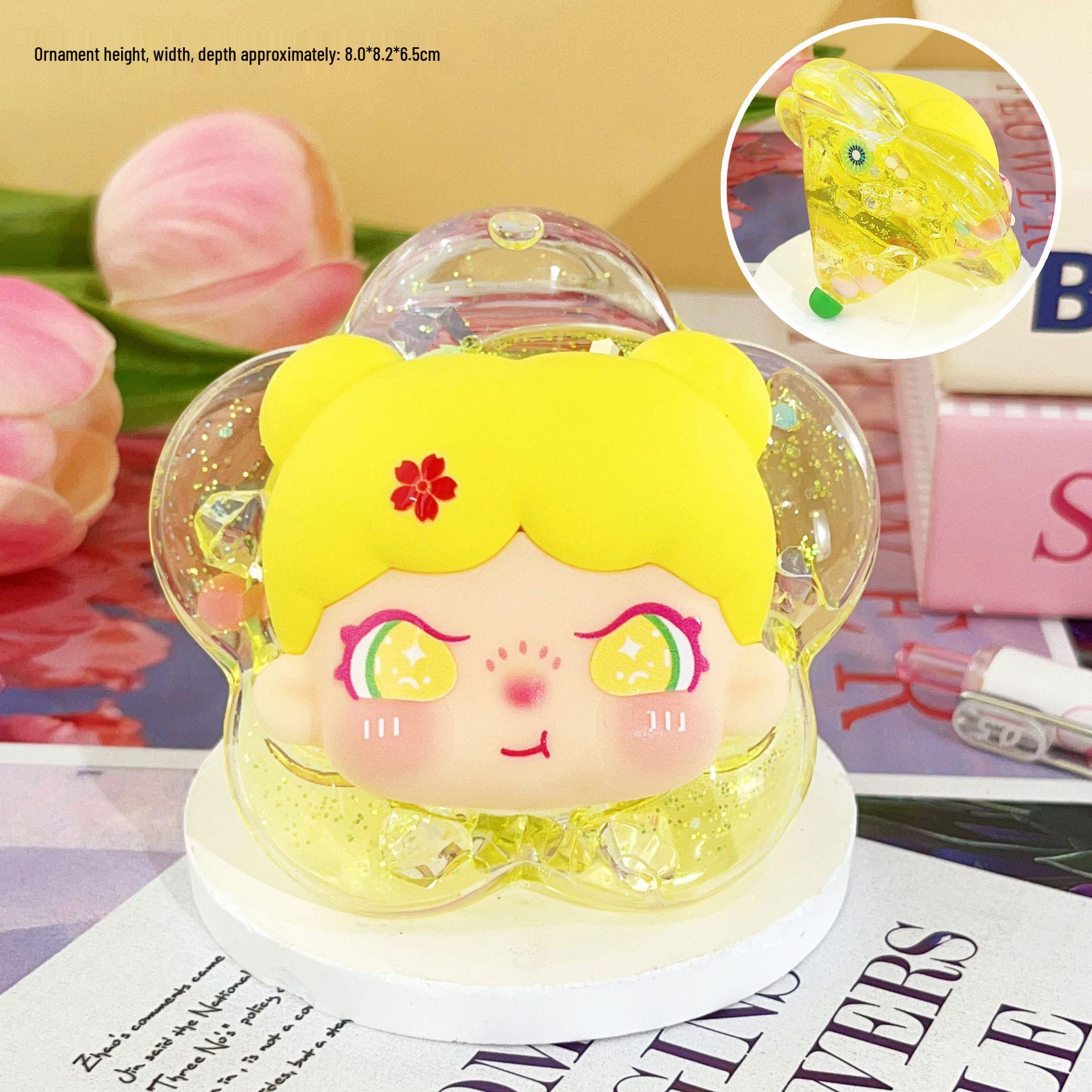 Petal Girl Cute Cartoon Heart Ornament - Trendy Girly Decoration for Bedroom, Perfect Small Gift