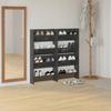 Vidaxl Wall Shoe Shelves, 4 Pcs, Glossy Gray, 60X18X60 Cm