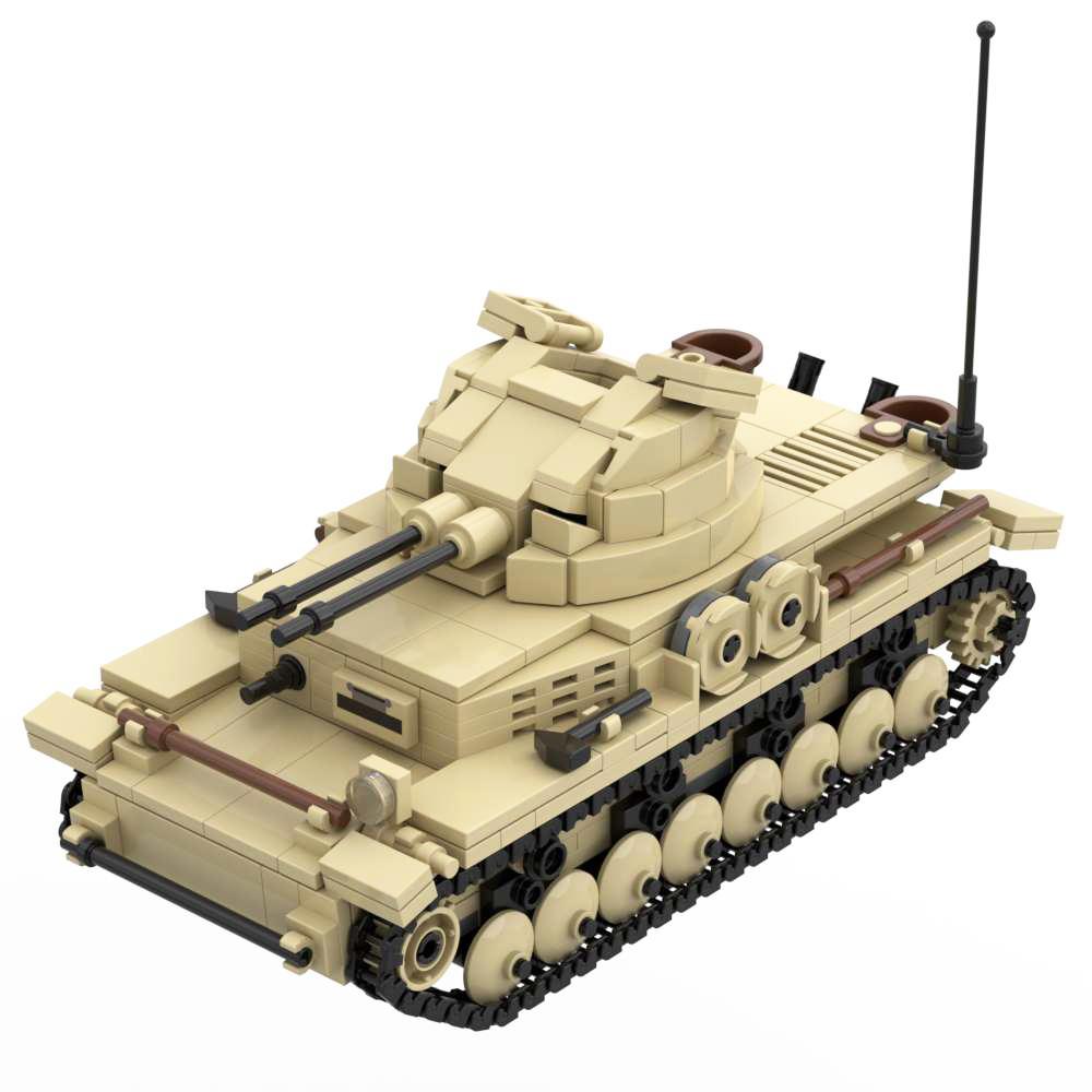 WWII German Flakpanzer IV Kugelblitz Mk 103 Zwilling 30mm Twin Anti Aircraft Tank Military Building Block Toy 456pcs 2pc Soldier