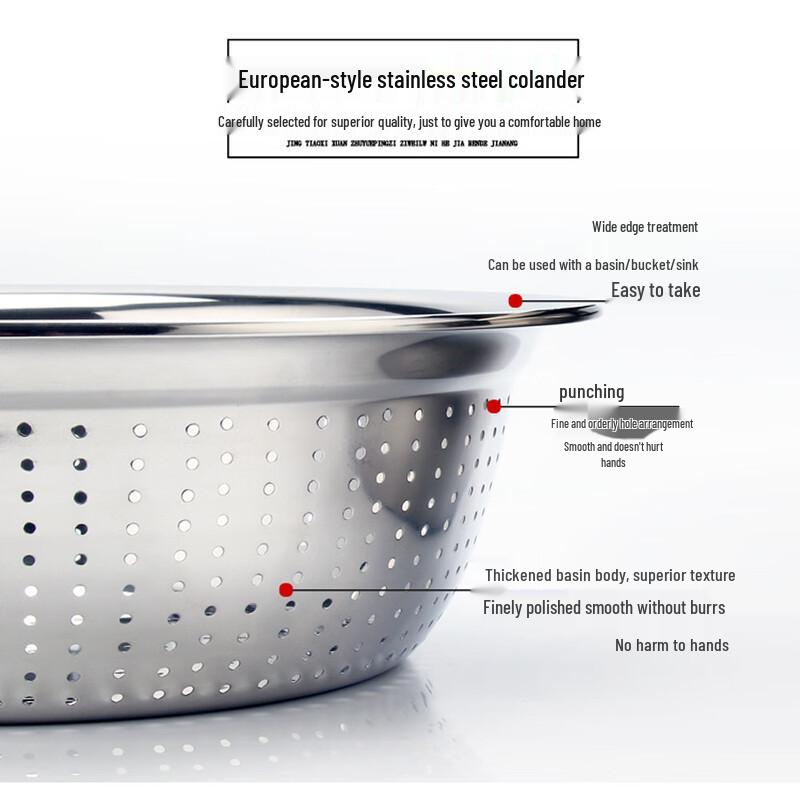 Stainless Steel Kitchen Colander & Drain Basket