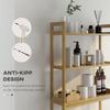 Bathroom shelf bath shelf toilet shelf, 3 shelves, water-resistant, 68 cm x 20 cm x 165 cm, natural