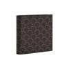 Celine Triomphe Canvas Logo Print Flap Double Fold Smooth Lambskin Wallet Men Wallet Black 10B652BQB.38NO