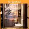 Modern Minimalist Beach Scene Shower Curtain With Polyester Fabric For Bathroom Decor