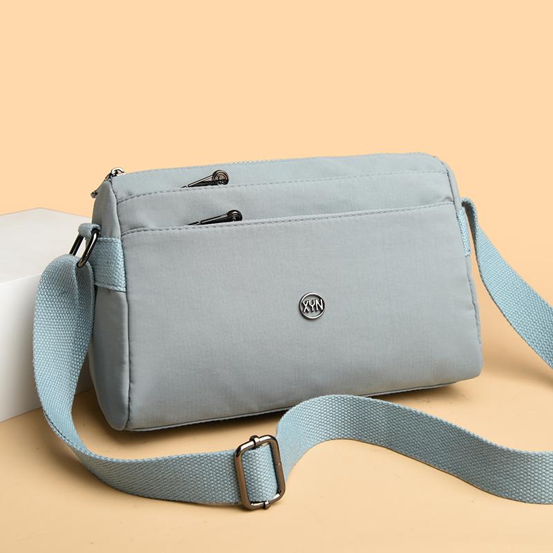 Crossbody Bag Women's Shoulder Small Bag Lightweight Horizontal Multi-Layer Pocket Nylon Bag Mother Bag