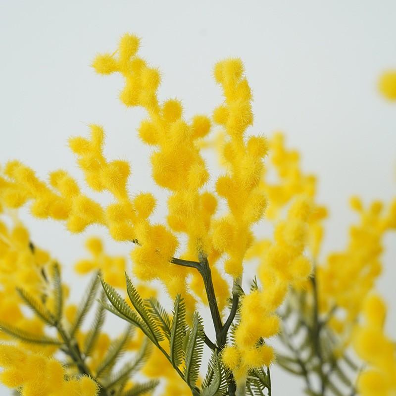 Umělá akácie Umělé květiny Žlutá mimóza Sprej Větev s třešňovými plody Svatba Domácí stolní dekorace Umělá květina