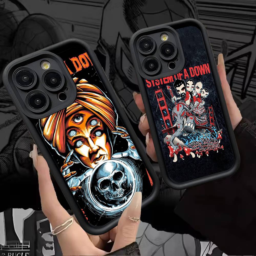 Metal Band System Of A Down For IPhone 17 Pro Max 16 15 14 13 12 11 Plus Black Soft Phone Cover