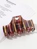 Niche high-end love stripe acetate grab clip female retro temperament back of the head coiled hair shark clip half tie hairpin