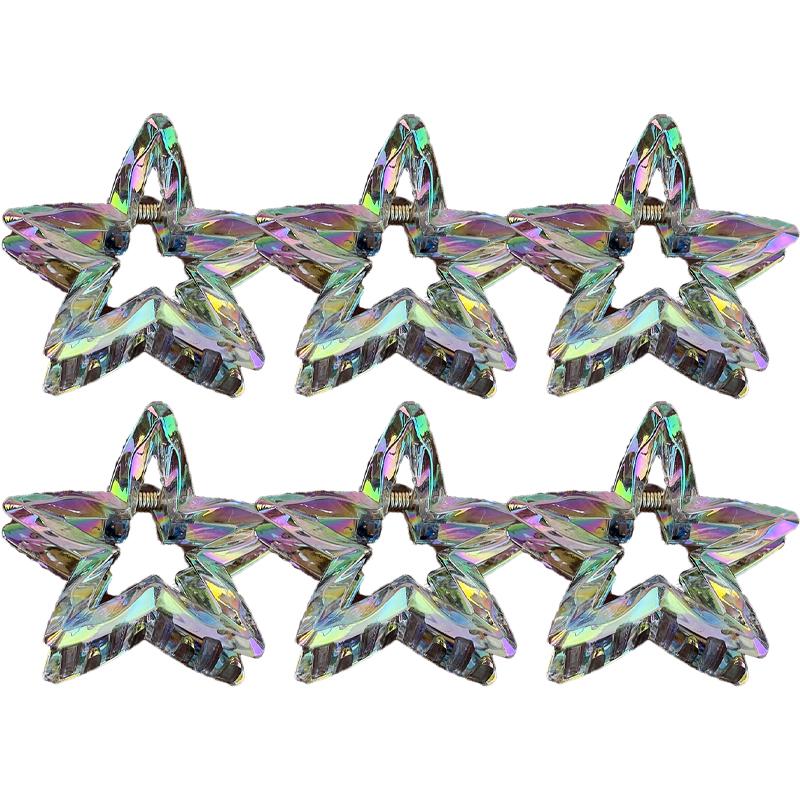 Laser Cutout Star Hair Clips Girl Ponytail Claw Shark Clip Back of Head Hair Accessories