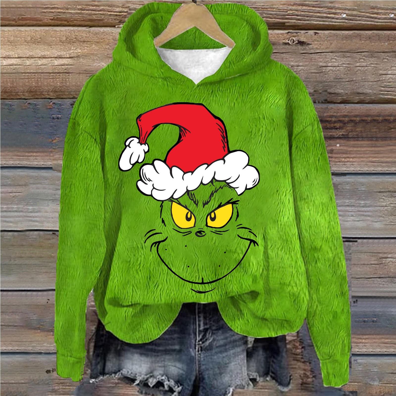 

Женская толстовка, спортивная, рождественская, фланелевый пуловер, толстовка с длинным рукавом, повседневная толстовка XL красный