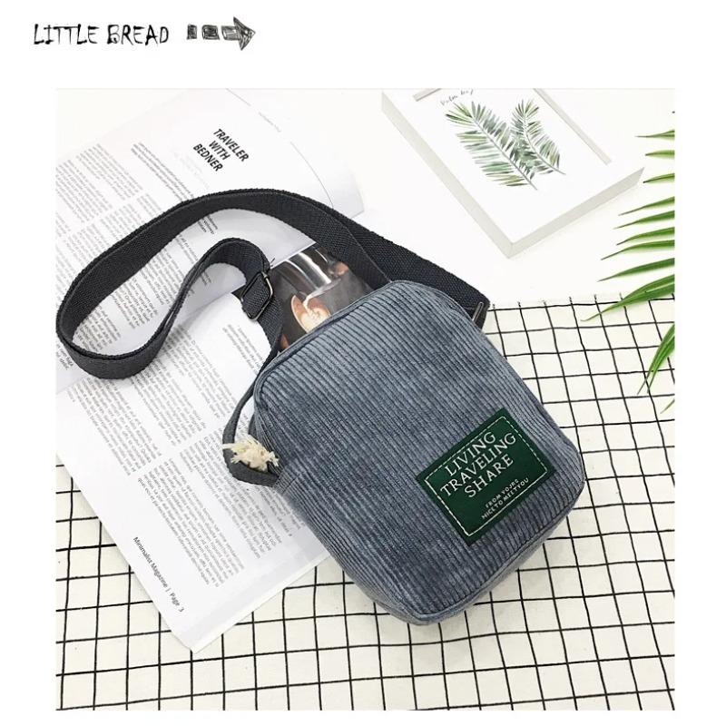 Fashion Women Corduroy Crossbody Messenger Bag Shoulder Bags Ladies Casual Handbag for Women