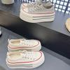 Fashion casual board shoes, small height-increasing platform canvas shoes 2025 new summer thin breathable mesh shoes