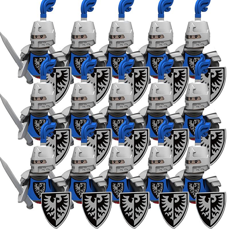 Medieval Ancient Military Figures Dragon Country's Soldier Green Dragon Knight Small Particles Building Block Model Children Toy