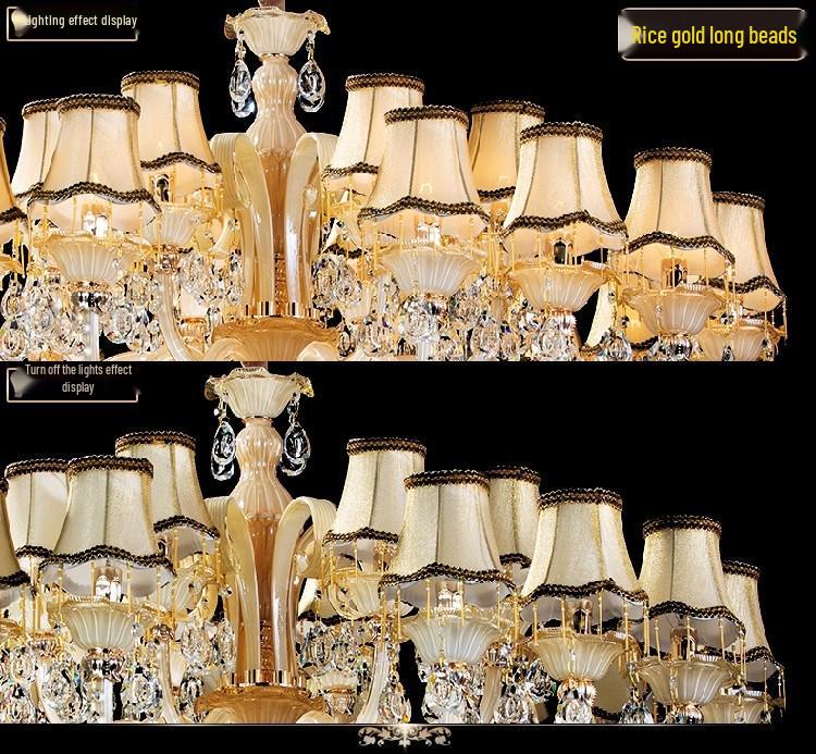 European Crystal Chandelier Fabric Lampshade, Clip-On, E27 Large Base, E14 Candle Bulb, Wall Light Shell Shade