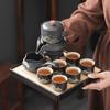 Guochaofeng semi-automatic stone grinding kung fu tea set, household high-end light luxury office tea artifact