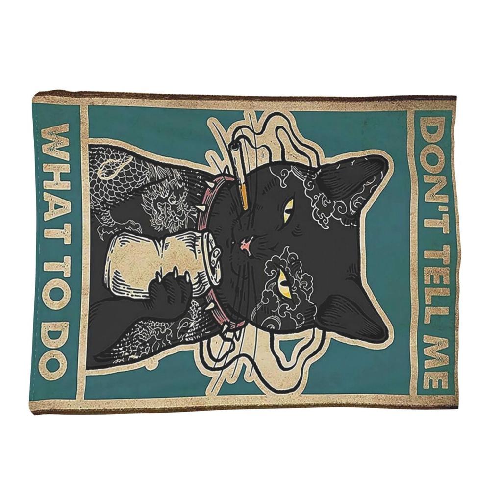 Black Cat Your Butt Napkins My Lady Cat Blankets Soft Flannel Throw Blanket Bedding For Bed Living Room Picnic Travel Home Couch