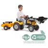 Tractopelle a pédales SuperBuilder - FALK - Volant directionnel, Remorque - Fabriqué en France, 40% de plastique recyclé - Des 2 ans