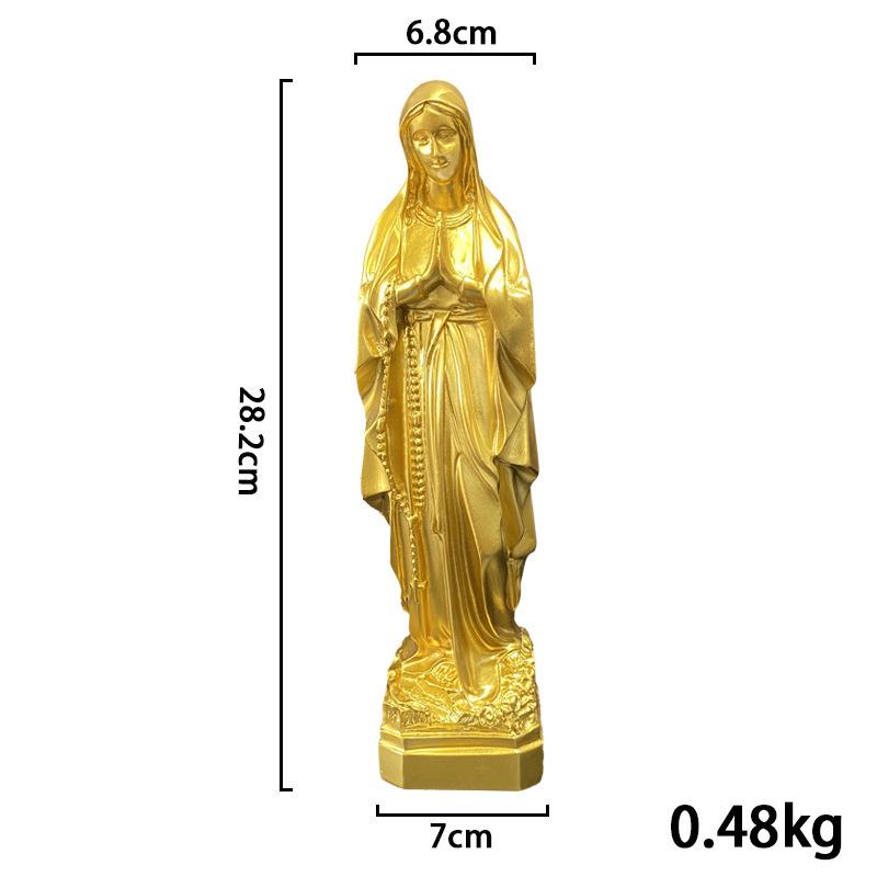 

Creative Priest Madonna Resin Sculpture Interior Decoration Golden Figure Statue Gift Living Room Porch Craft Modern Decoration