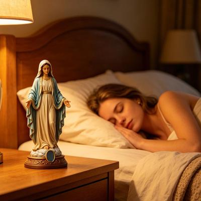 Virgin Mary Statue 8 Inch Resin Catholic Room Decor Blessed Mother Statues Collectible Figurines For Bedroom Living Room Office