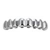 New HIP HOP Grillz Brass Gold Plated Set Plain 8 Teeth Top Bottom With Gold Rose Gold Silver and Black Grillz Teeth Body Jewelry