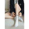 Japanese JK Sweet Bowknot Tied Middle Tube Socks Women Heel Bow Casual Black White Pile Socks Girls Sports Cotton Socks