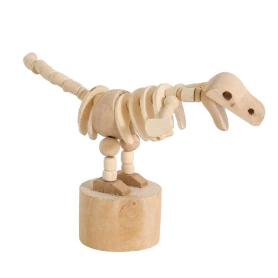 Wooden Finger Puppet Toy Cartoon Mini Desktop Movable Elephant Tiger Dog Puppet Figurine for DIY Crafts Home Party Decoration