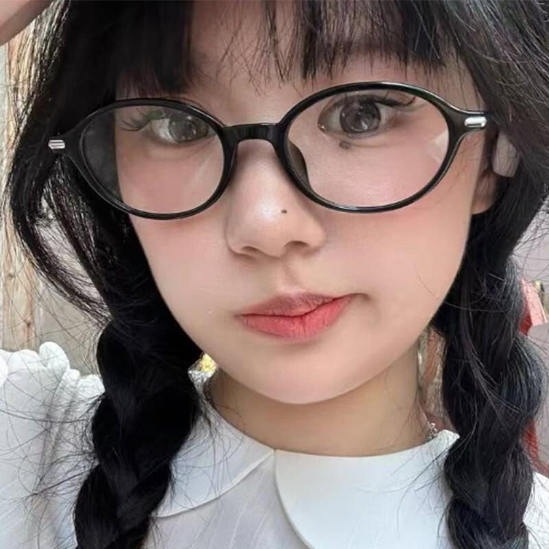 Retro Anti Blue Ray Leopard Myopia Glasses Women Oval Small Frames Decorative Computer Eyeglasses Prescription -2