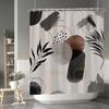 Black Grey Plant Leaves Shower Curtain Medieval Modern Abstract Bathroom Decorative Shower Curtain With Hooks 180X180Cm