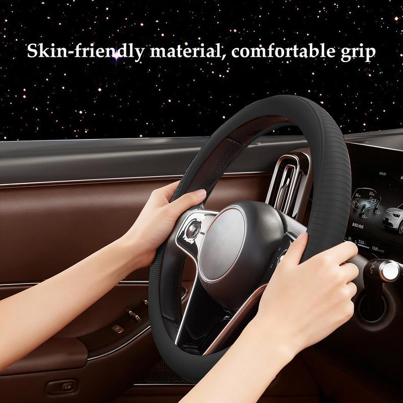 Soft Silicone Steering Wheel Cover Wear-resistant Tire Pattern Car Accessories Auto Protective Decoration Steering Wheel Cover