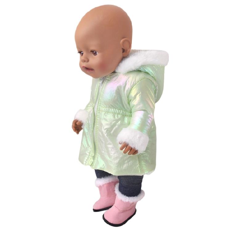 Long Coat Winter Doll Clothes For 18 Inch Girl Dolls Soft Plush Outfit Set Simple Wear Design