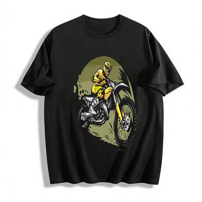 Men's Off-Road Motorcycle Print T-Shirt For Motocross Enthusiasts Pure Cotton T-shirt