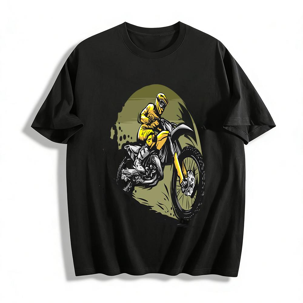 

Men s Off-Road Motorcycle Print T-Shirt For Motocross Enthusiasts Pure cotton T-shirt 6XL