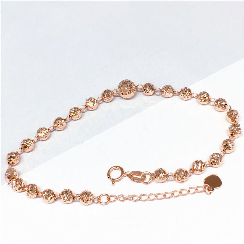 Purple Gold Shiny Bead Side Flower Bracelet Women S Simple Fashion Trend Hollow Color Gold Jewelry