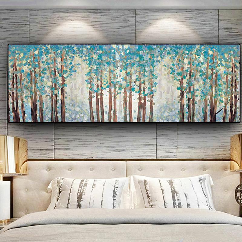 Natural Green Tree Flower Plant Abstract Canvas Painting Landscape Posters and Prints Cuadros Wall Art Picture for Living Room