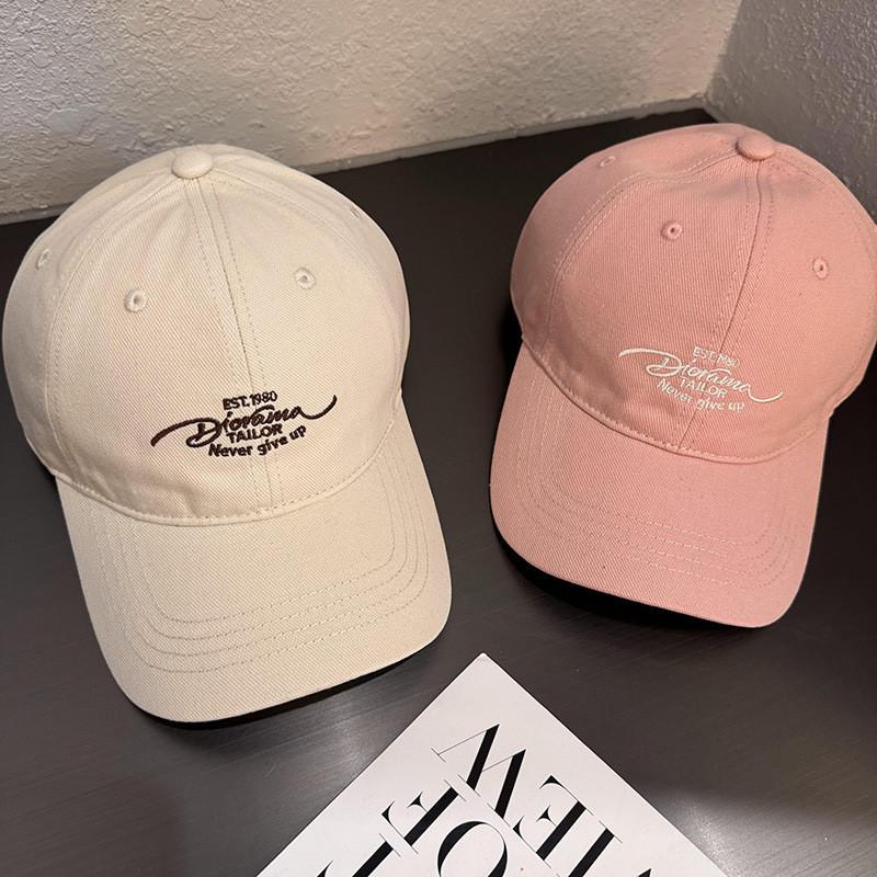 Embroidered Letter Baseball Cap Female Wide Brim Breathable Fabric Daily Use