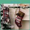 Plush Edged Christmas Stockings With Pet Paw Print Design For Festive Holiday Decor