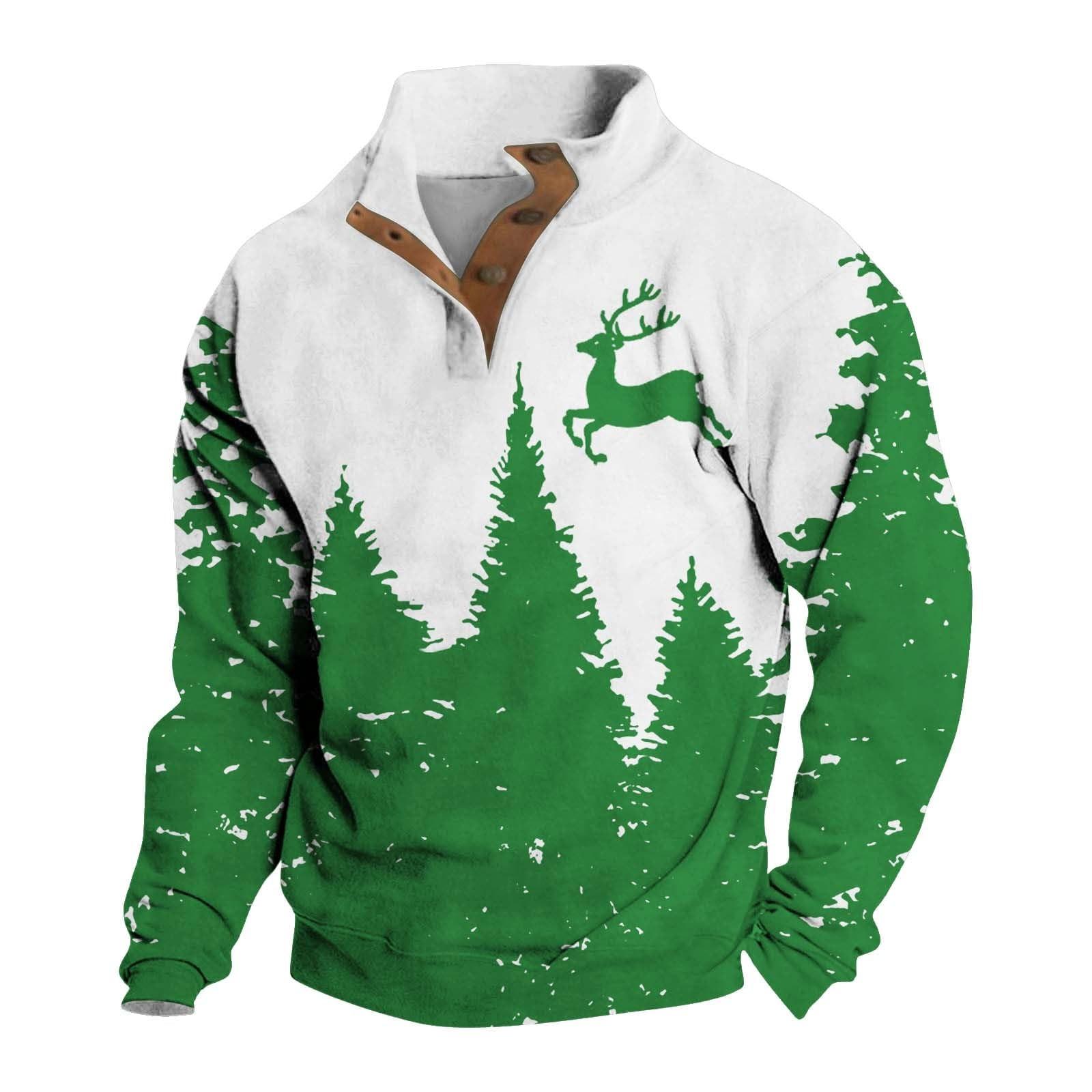 

Весняно-осінній чоловічий світшот зі стоячим коміром - це повсякденні светри на відкритому повітрі, топи XXXL зелений