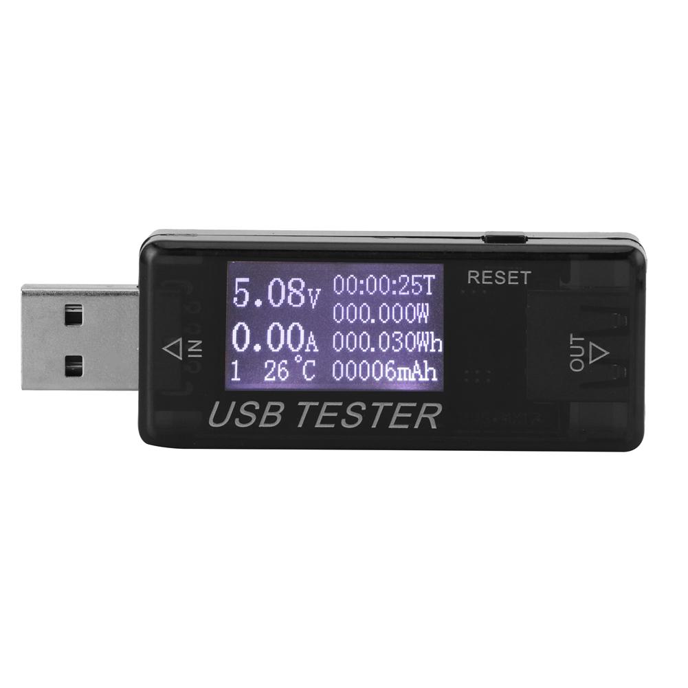 

Tester Digital USB Voltage Current Meter Voltmeter 8 In 1 Detector 05A 0150W 430VBlack