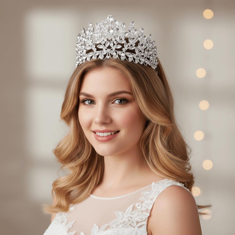 Rhinestone Bridal Crowns Zinc Zinc Alloy Queen Princess Tiara Simple Baroque Pageant Crowns Party Supplies