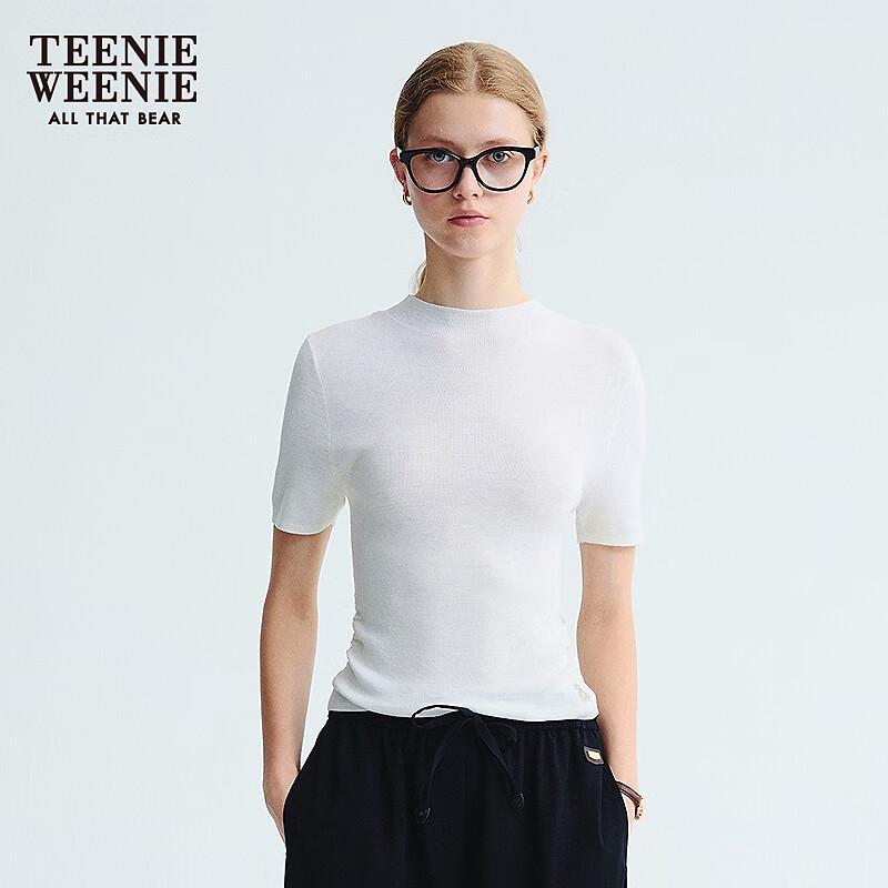 Teenie Weenie Women's Half-High Neck Short Sleeve Knit Sweater